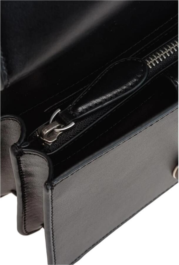 Pinko Zwarte Leren Mini Schoudertas met Love Birds Logo Black Dames - Foto 5