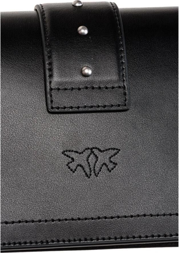 Pinko Zwarte Leren Mini Schoudertas met Love Birds Logo Black Dames - Foto 3