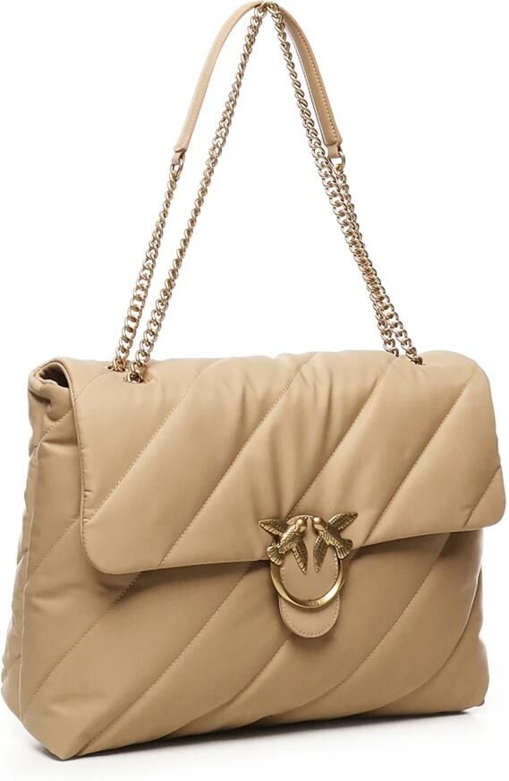 Pinko Beige Love Birds Puff Tas Beige Dames