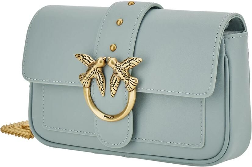 Pinko Blauwe Love One Pocket C Vitello Tassen Blue Dames