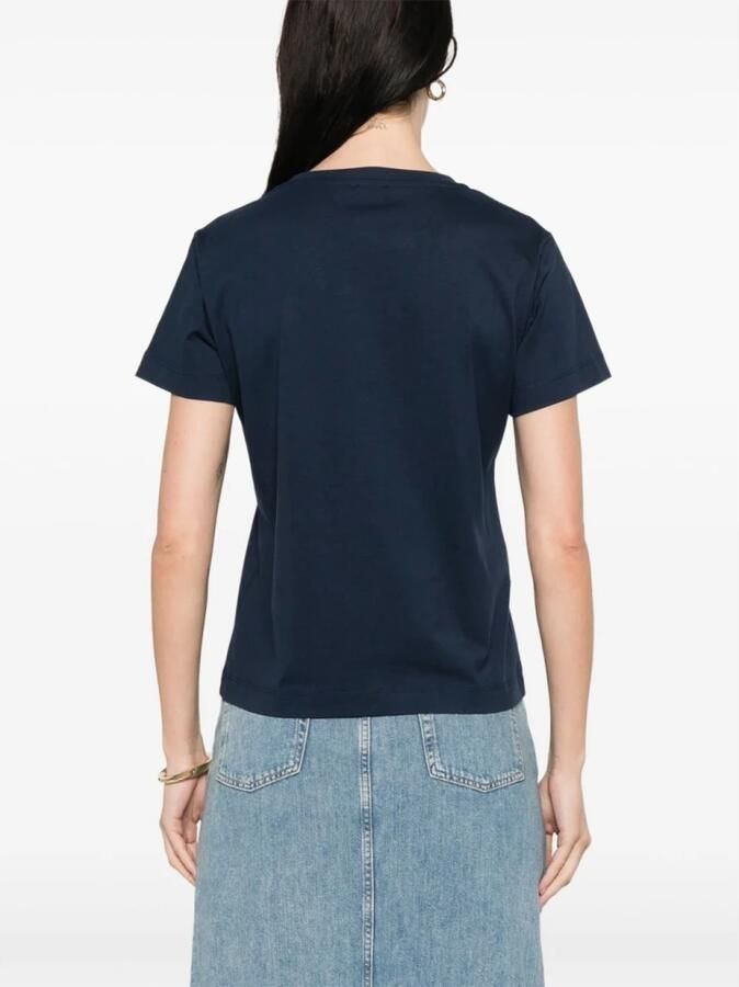 Pinko Navy Blauw Kortemouw T-shirt Blue Dames - Foto 6