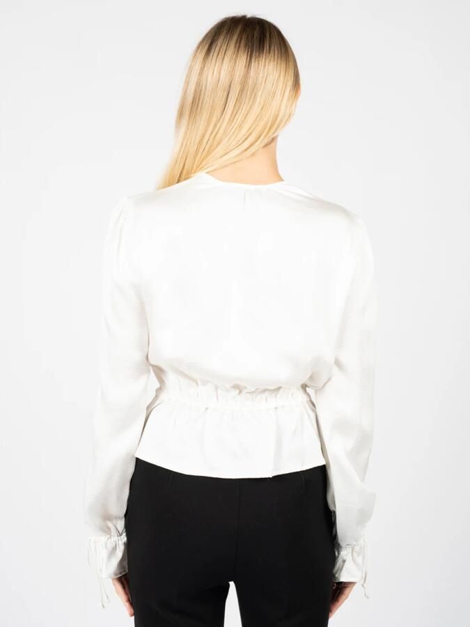 Pinko Witte Hammered Satin Sweater White Dames - Foto 2