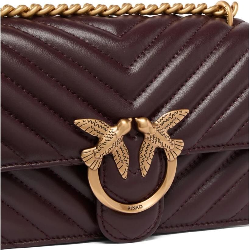 Pinko Bordeaux Schoudertas Brown Dames