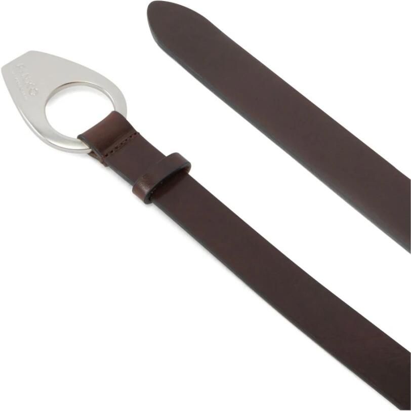 Pinko Bruin Leren Riem met Gegraveerd Logo Brown Dames