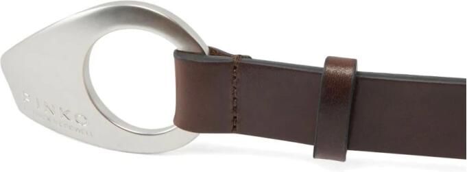 Pinko Bruin Leren Riem met Gegraveerd Logo Brown Dames - Foto 3