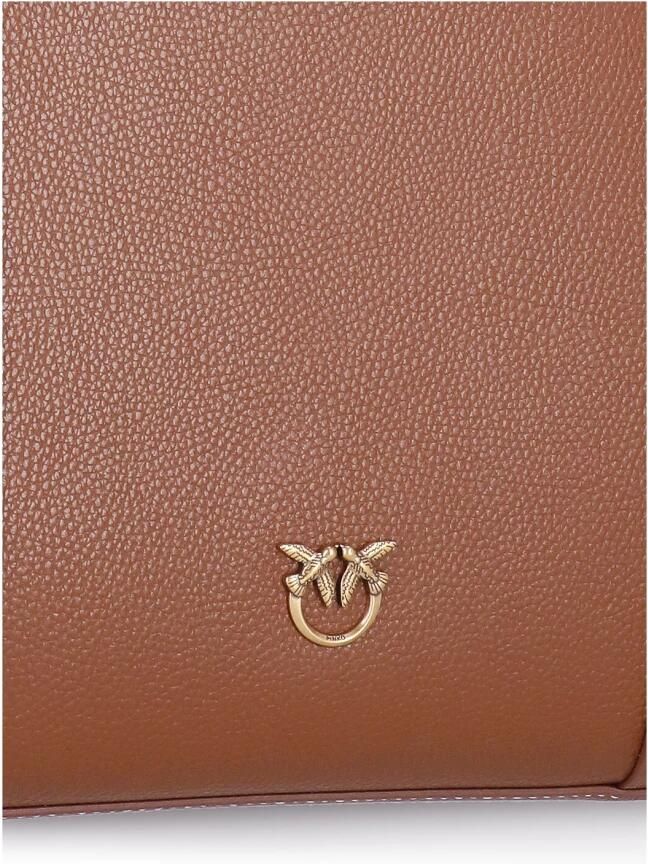Pinko Bruine Handtas met Love Birds Hanger Brown Dames - Foto 4