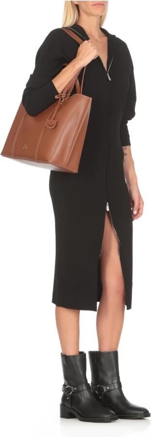 Pinko Bruine Handtas met Love Birds Hanger Brown Dames - Foto 7