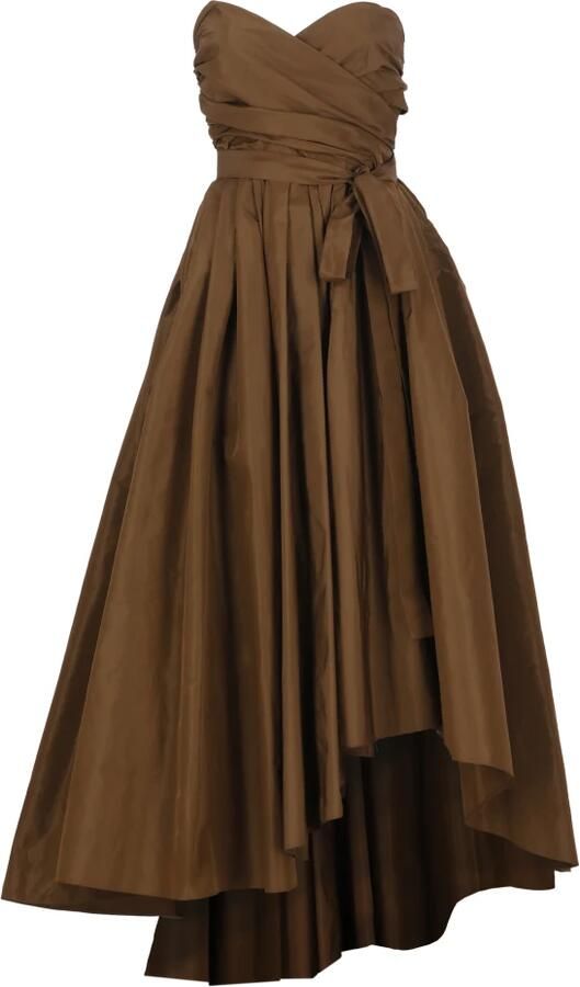 Pinko Bruine Jurk met Hartvormige Halslijn en Mouwloos Brown Dames - Foto 8