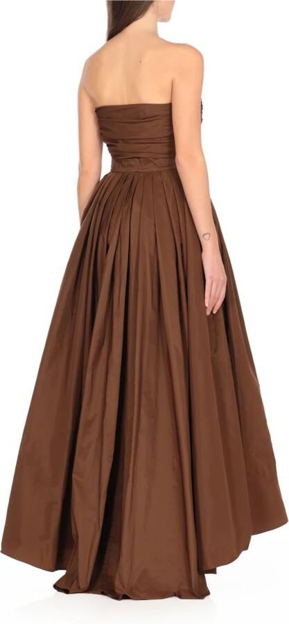 Pinko Bruine Jurk met Hartvormige Halslijn en Mouwloos Brown Dames - Foto 5