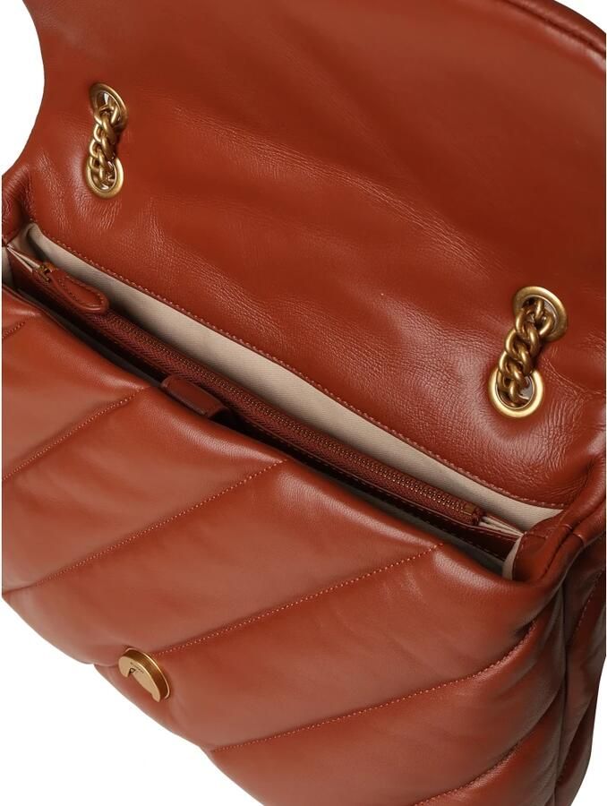 Pinko Bruine leren schoudertas met Love Birds Brown Dames - Foto 5