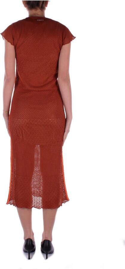 Pinko Bruine Mesh Jurk Brown Dames
