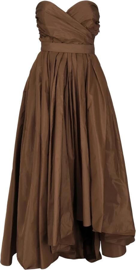 Pinko Bruine Jurk met Hartvormige Halslijn en Mouwloos Brown Dames - Foto 3