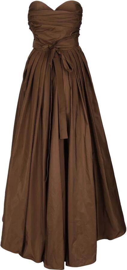 Pinko Bruine Jurk met Hartvormige Halslijn en Mouwloos Brown Dames - Foto 4