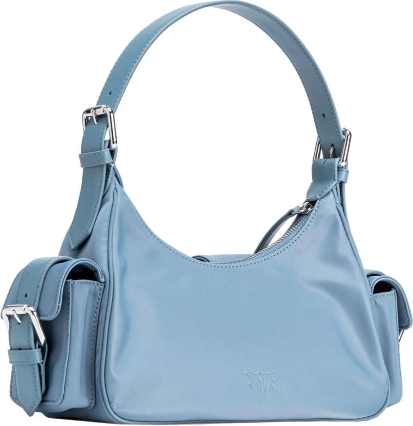 Pinko Blauwe Cargo Tas Love Birds Model Blue Dames