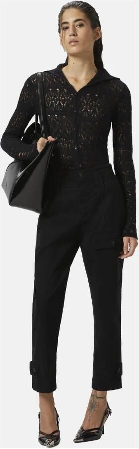 Pinko Stretch Satijnen Broek Over Fit Black Dames - Foto 4