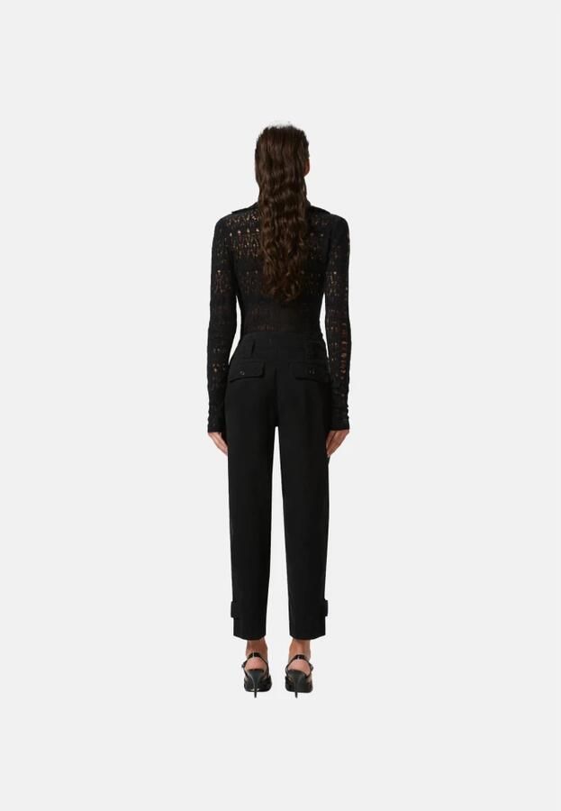 Pinko Stretch Satijnen Broek Over Fit Black Dames - Foto 2