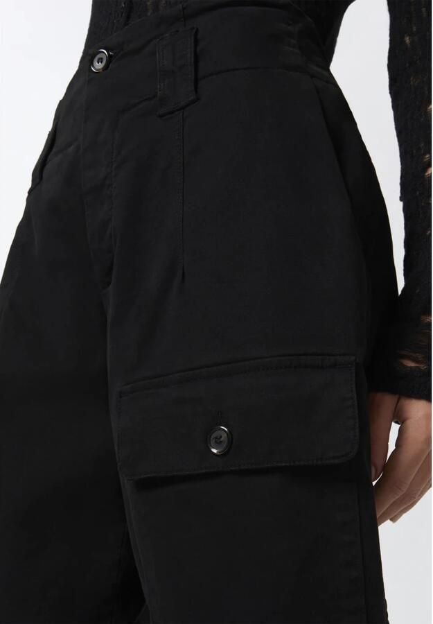 Pinko Stretch Satijnen Broek Over Fit Black Dames