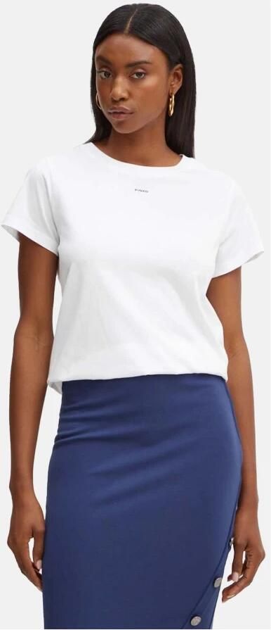Pinko Casual Katoenen T-Shirt voor Vrouwen White Dames - Foto 4