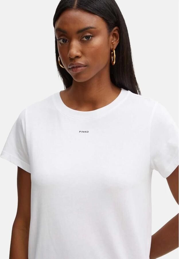 Pinko Casual Katoenen T-Shirt voor Vrouwen White Dames - Foto 2
