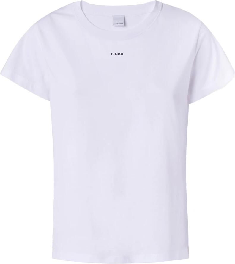 Pinko Casual Katoenen T-Shirt voor Vrouwen White Dames