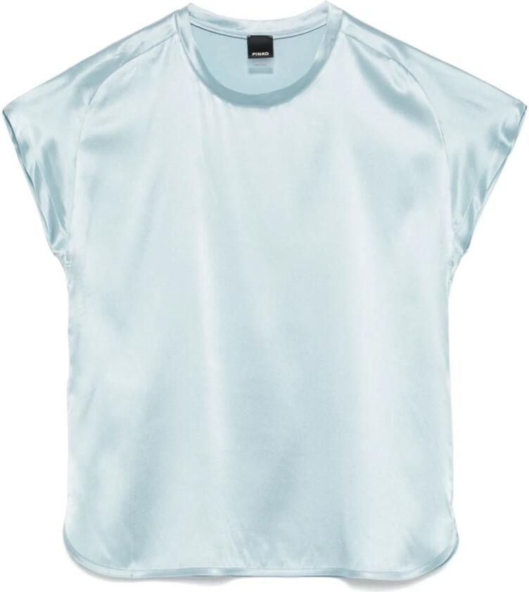 Pinko Zijden blouse met zijsplitten Blue Dames - Foto 6