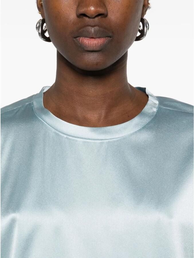 Pinko Zijden blouse met zijsplitten Blue Dames - Foto 2