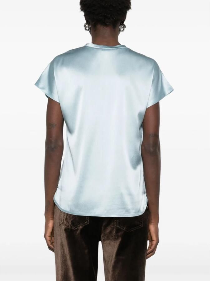 Pinko Zijden blouse met zijsplitten Blue Dames - Foto 4