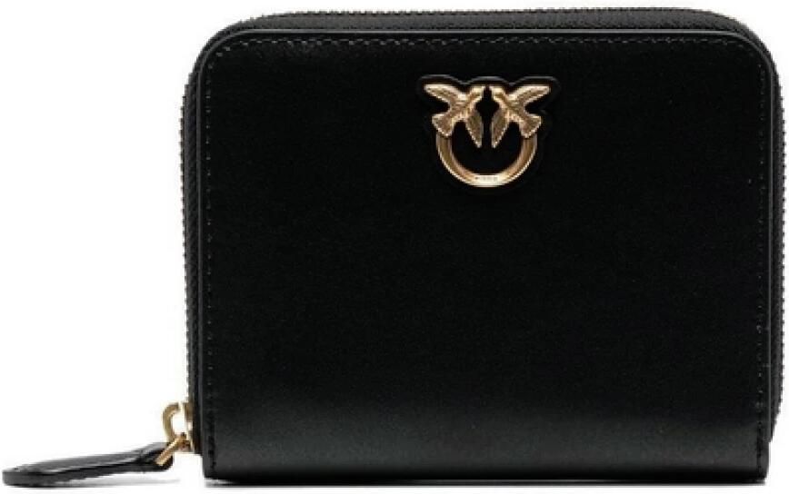 Pinko Zwarte Leren Ritsportemonnee Stijlvol Praktisch Black Dames - Foto 4