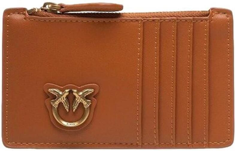 Pinko Dames Kameel Leren Portemonnee Brown Dames