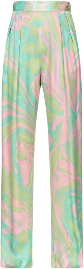 Pinko Elegant Satin Lucido Green Pink Multicolor Dames