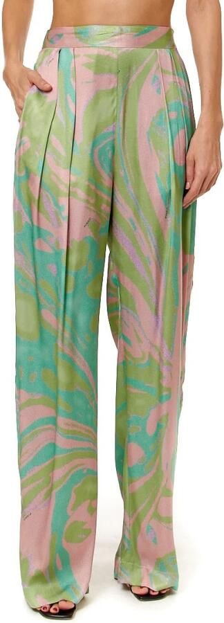 Pinko Elegant Satin Lucido Green Pink Multicolor Dames - Foto 5