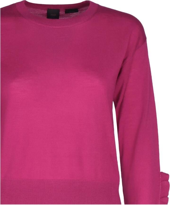 Pinko Fuchsia Wollen Trui met Ruchedetail Pink Dames - Foto 2