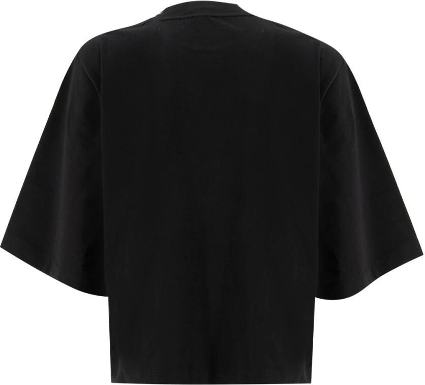 Pinko Geknipte katoenen T-shirt met logo Black Dames - Foto 2