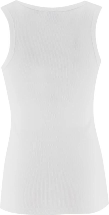 Pinko Geribbelde tanktop met Love Birds borduurwerk White Dames - Foto 2