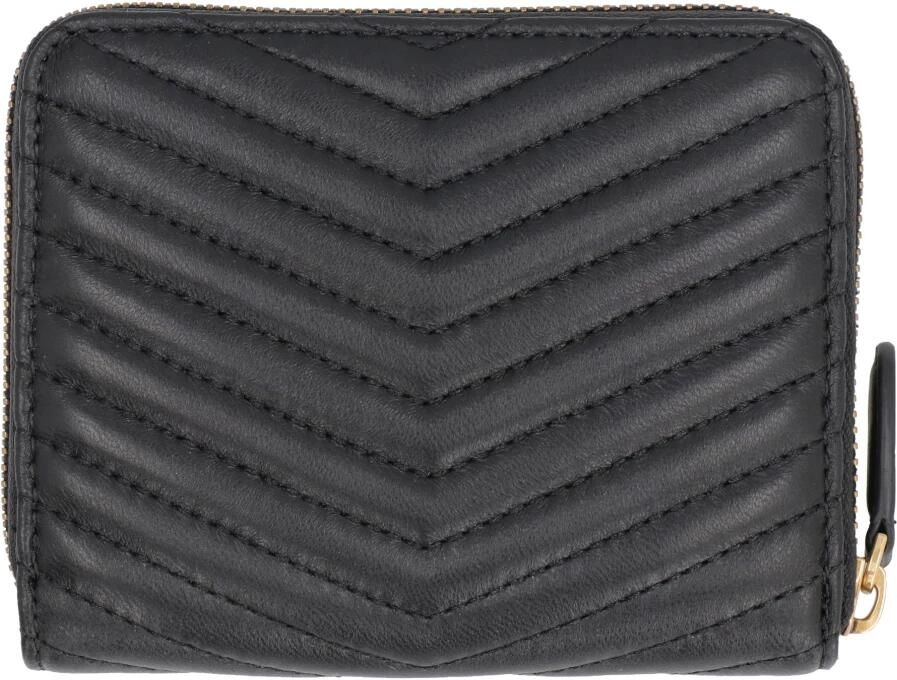 Pinko Zwarte Leren Ritsportemonnee Stijlvol Praktisch Black Dames - Foto 4