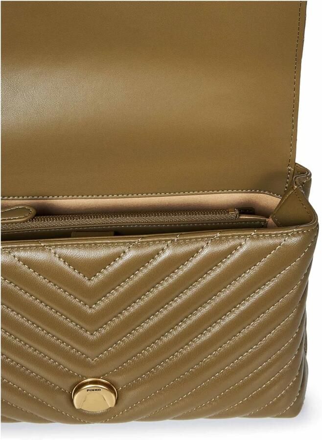 Pinko Groene Chevron-Gewatteerde Handtas voor Vrouwen Green Dames - Foto 4