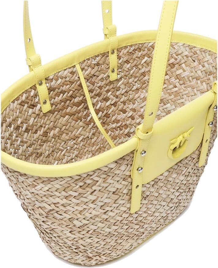 Pinko Zomer Liefde Mand met Leren Details Multicolor Dames