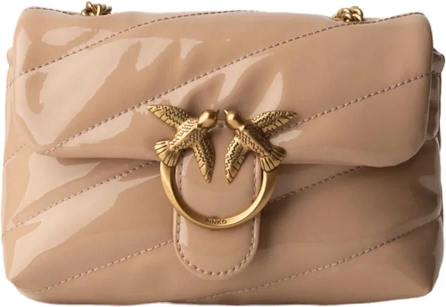 Pinko Glanzende patent schoudertas met charme Pink Dames - Foto 4