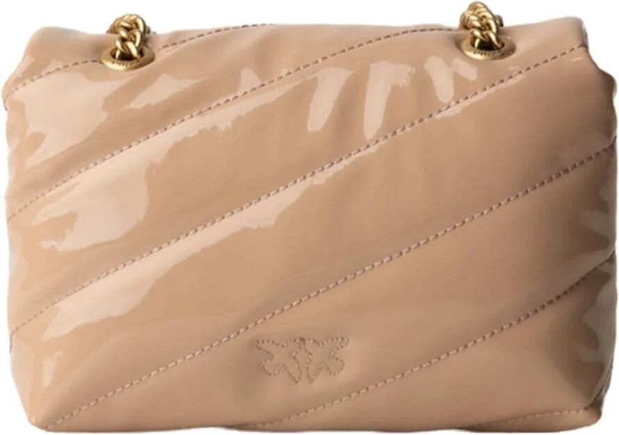 Pinko Glanzende patent schoudertas met charme Pink Dames - Foto 2