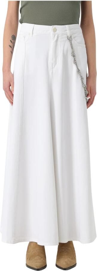 Pinko Denim rok met metalen knopen en ketting White Dames - Foto 12