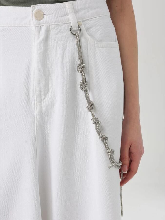 Pinko Denim rok met metalen knopen en ketting White Dames - Foto 3