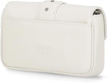 Pinko Zijden Leren Love Tas met Diamond Cut Gesp White Dames - Foto 3
