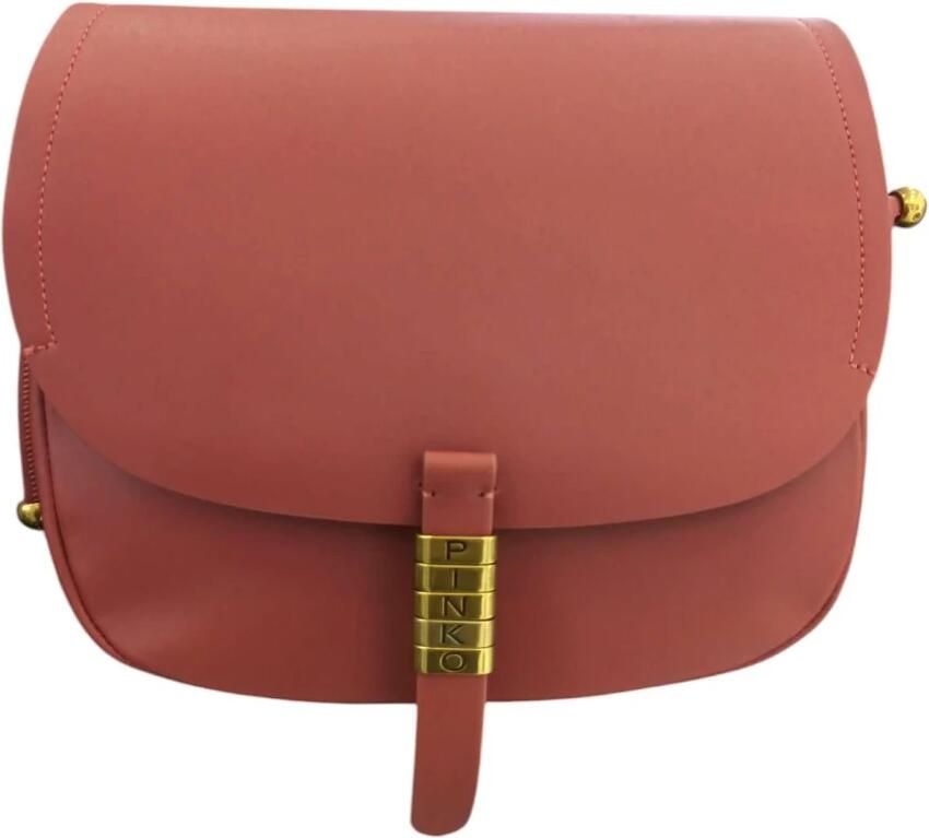 Pinko Klassieke Leren Zadeltas Red Dames - Foto 3