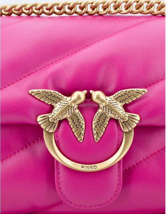 Pinko Love One Classic Fuchsia Gewatteerde Tas Pink Dames