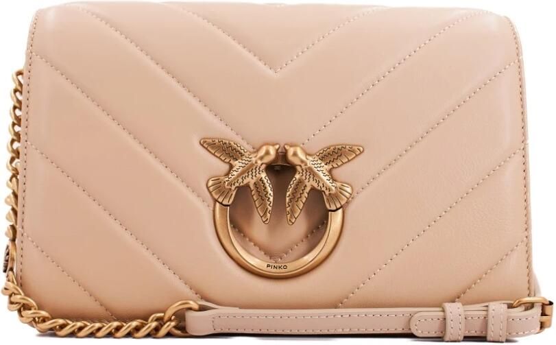 Pinko Klassieke Love Click Crossbody Tas Beige Dames - Foto 4