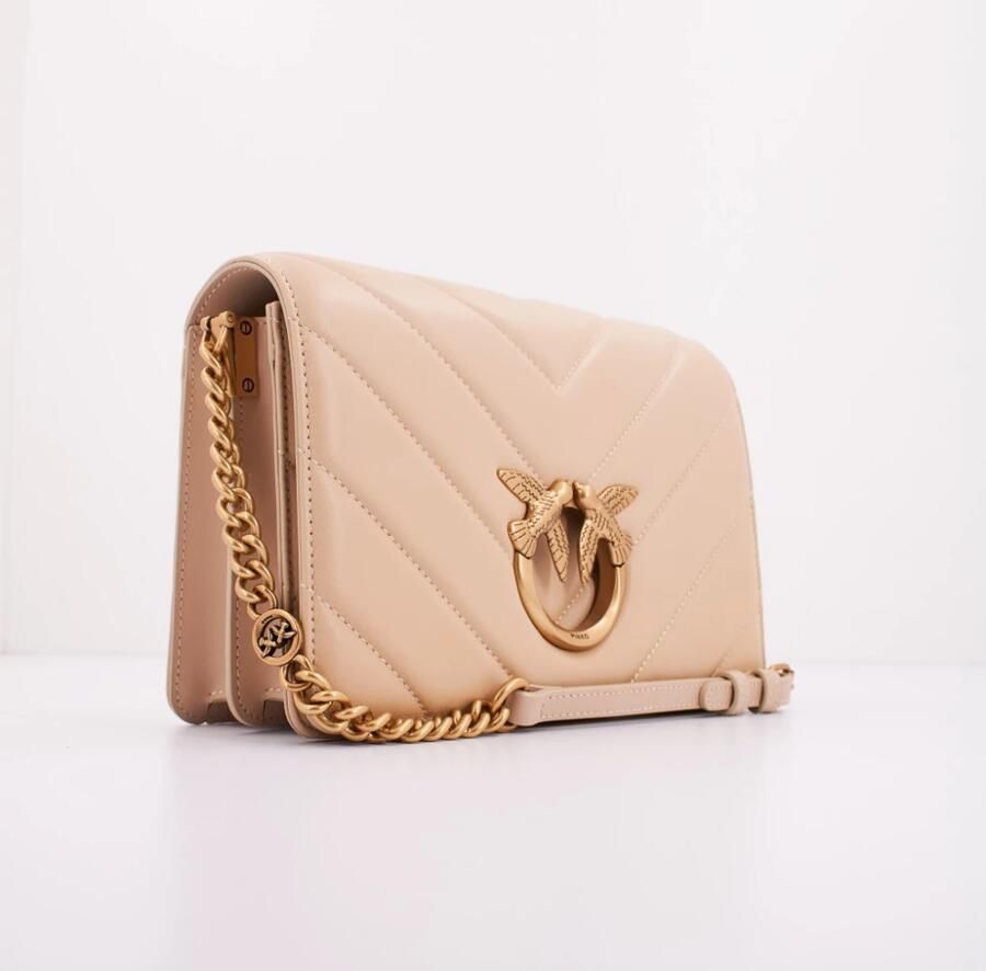 Pinko Klassieke Love Click Crossbody Tas Beige Dames - Foto 2