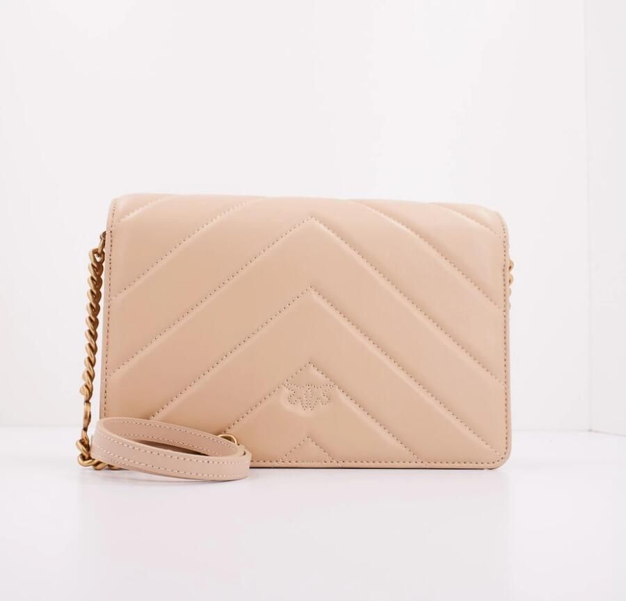 Pinko Klassieke Love Click Crossbody Tas Beige Dames - Foto 3