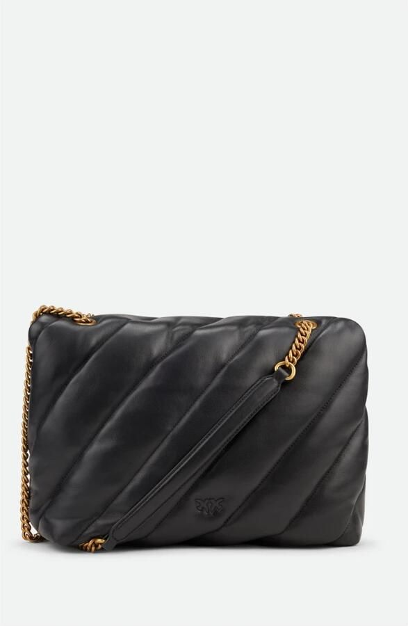 Pinko Gewatteerde Schapen Nappa Handtas Iconisch Logo Black Dames - Foto 5