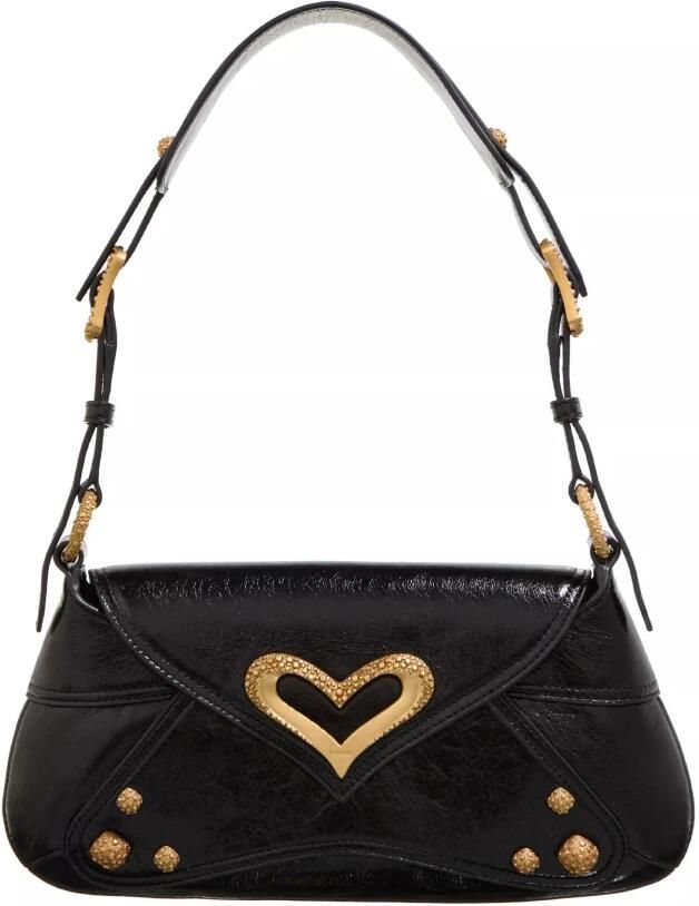 Pinko Vintage Leren Tas met Magnetische Flap Black Dames - Foto 3