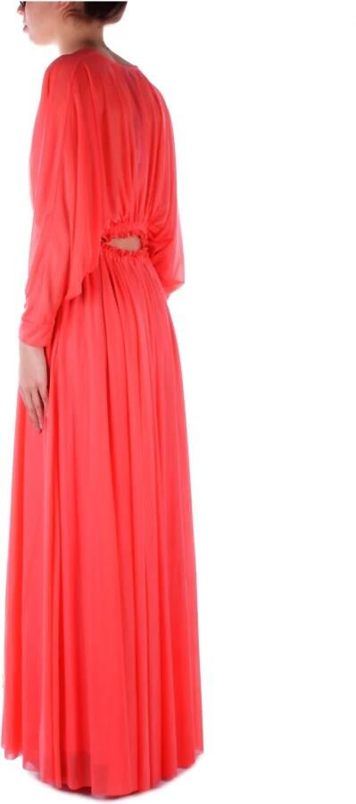 Pinko Koraalrode Jurk met Gerimpelde Achterkant Red Dames